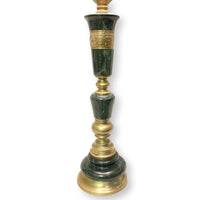 Marble & Brass Buffet Lamp w/Leather Shade