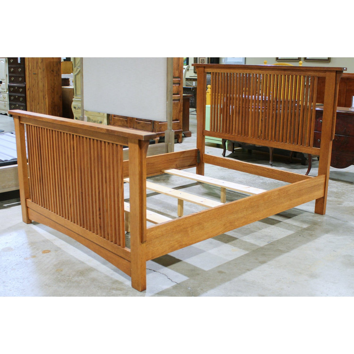 Mission Style Oak Queen Bed