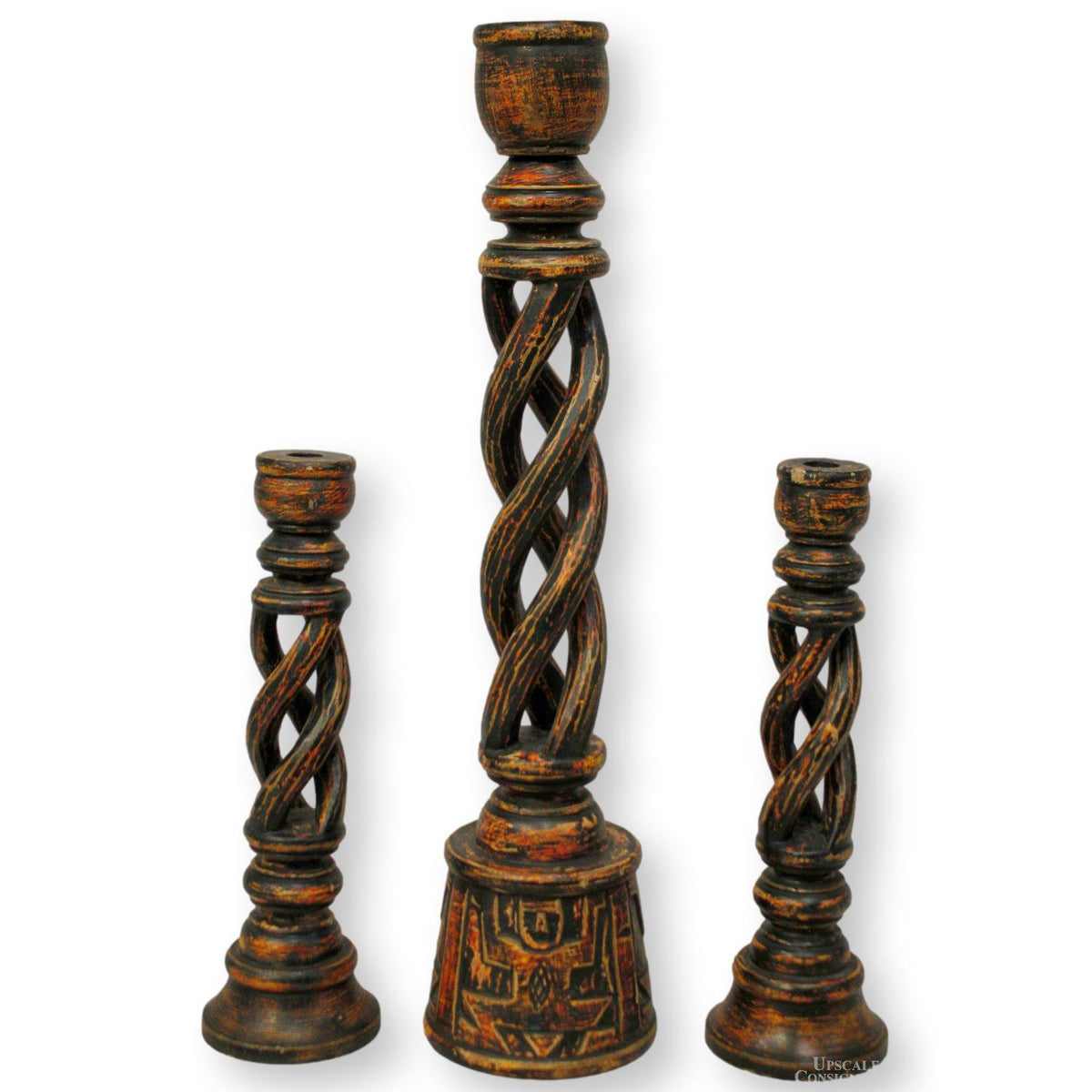 Trio of Rustic Candle Holders