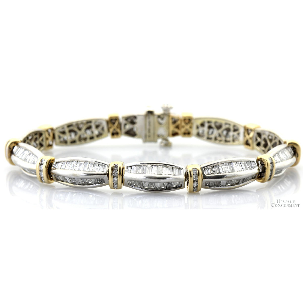 5.50 ctw Natural Diamonds 14K Yellow & White Gold Bracelet