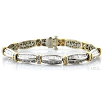 5.50 ctw Natural Diamonds 14K Yellow & White Gold Bracelet