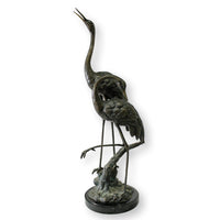 Bronze Crane Sculpture