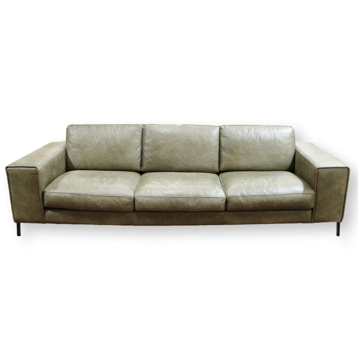 Dania Modern Green Leather Sofa