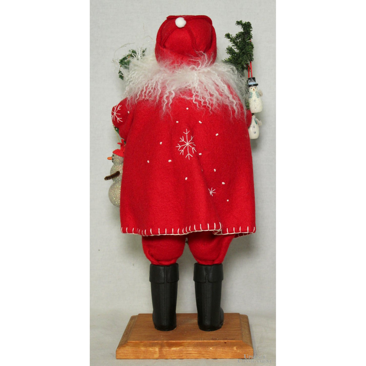 Lynn Haney 18'' Santa Figure, Red w/White Snow Flakes