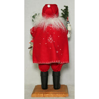 Lynn Haney 18'' Santa Figure, Red w/White Snow Flakes