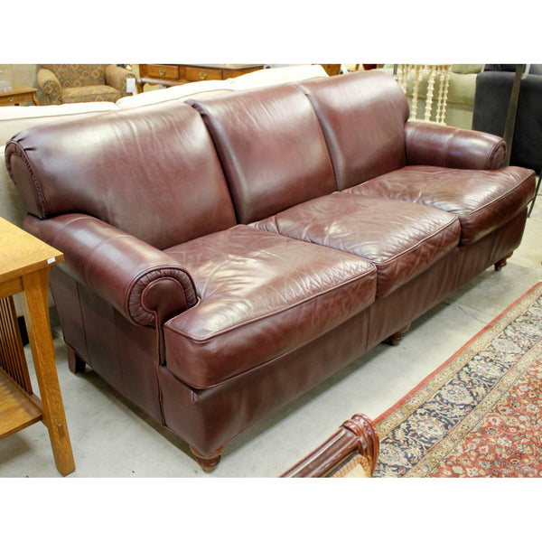 Ethan Allen Cordovan Leather Sofa