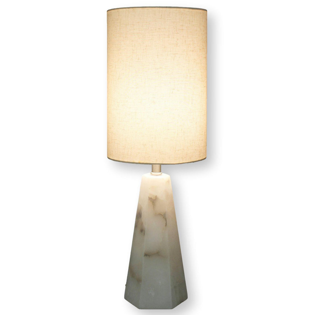 White Stone Table Lamp