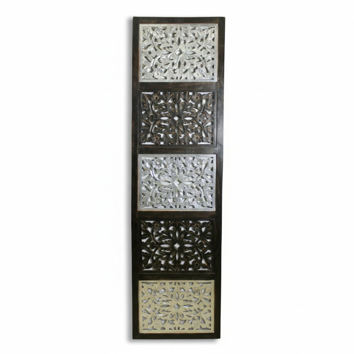 Carved Wooden Wall Panel w/Metallic Accents