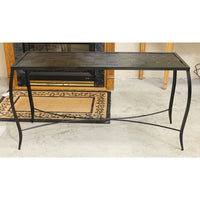 Black Metal Woven Top Console Table