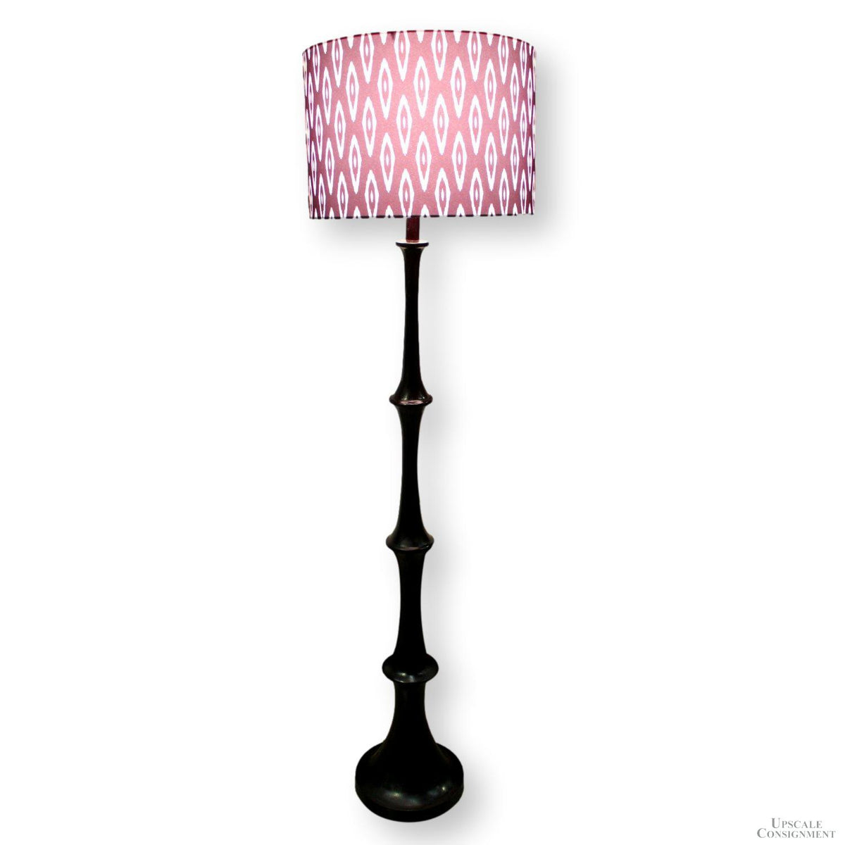 Floor Lamp w/Black & White Ikat Shade
