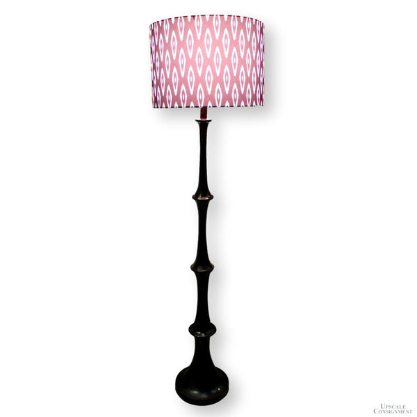 Floor Lamp w/Black & White Ikat Shade