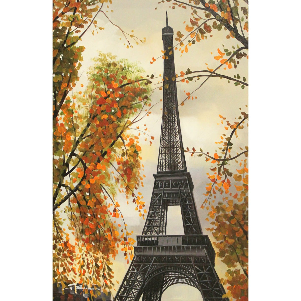 Framed Original Oil Eiffel Tower