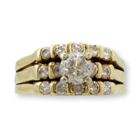 14K Gold Three-Band 1.26ctw Diamond Bridal Set | .70ct Center