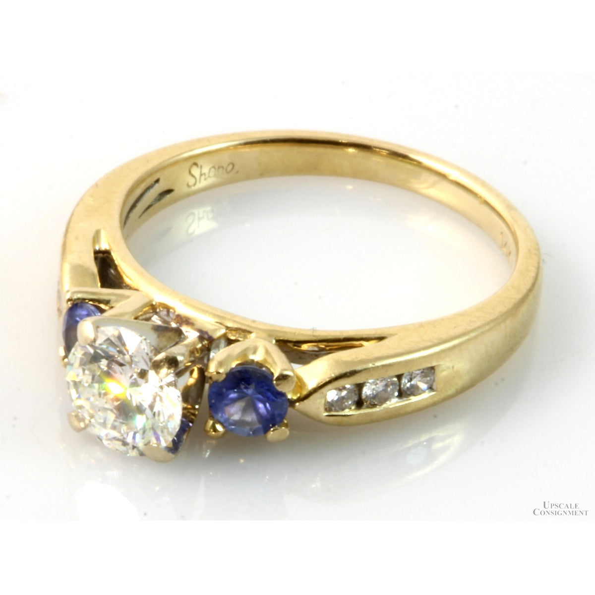 Diamond & Sapphire 14K Yellow Gold Ring - GIA Grading Report