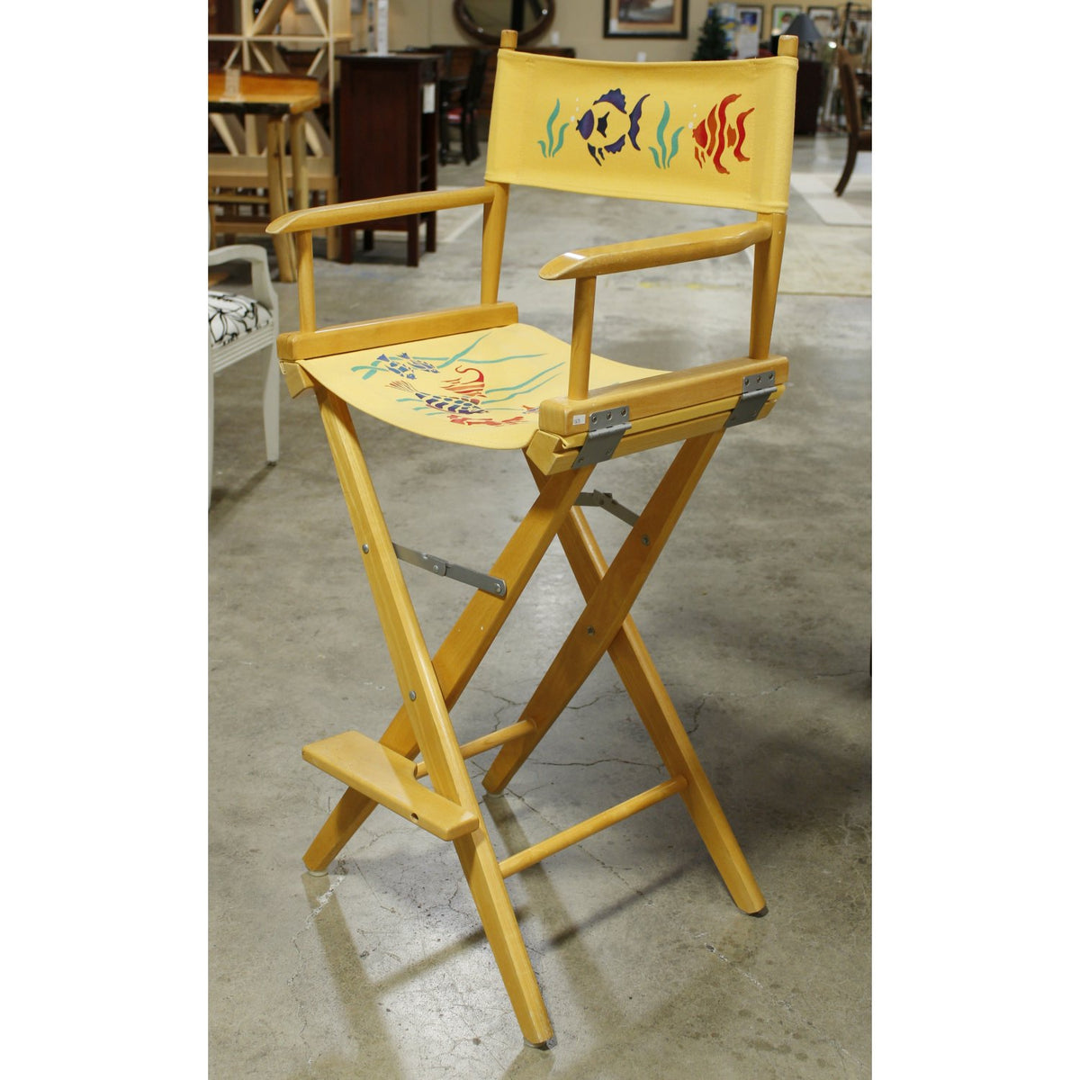 Yellow Aquatic Motif Director's Chair