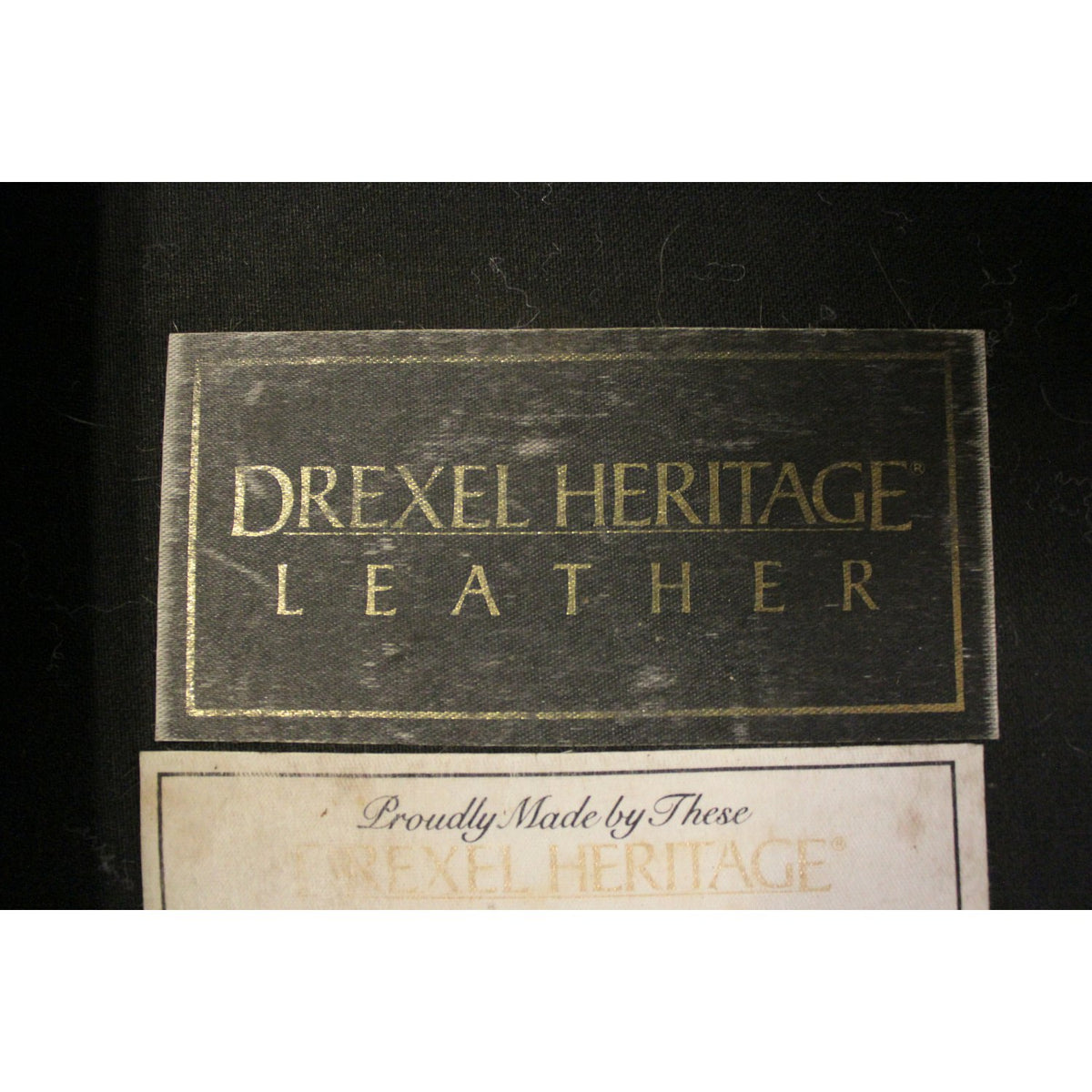 Drexel Heritage Black Leather Loveseat