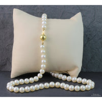 7mm Akoya Saltwater Pearl Necklace - 14K Gold Ball Clasp