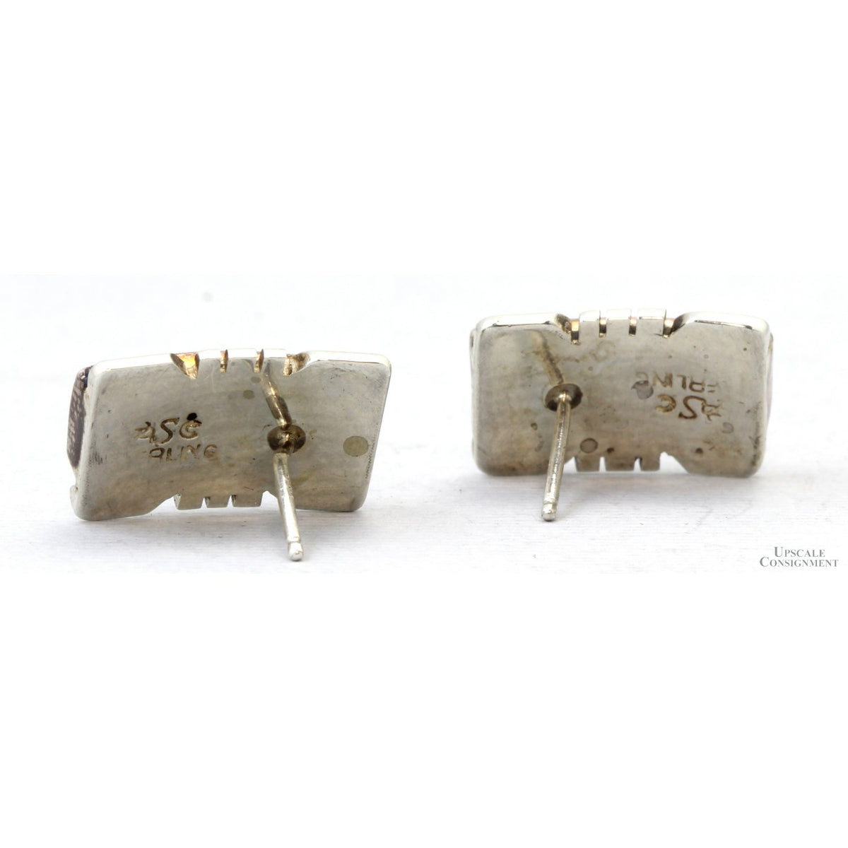 Sterling Silver Blue Lapis & White Opal Inlay Earrings