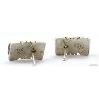 Sterling Silver Blue Lapis & White Opal Inlay Earrings