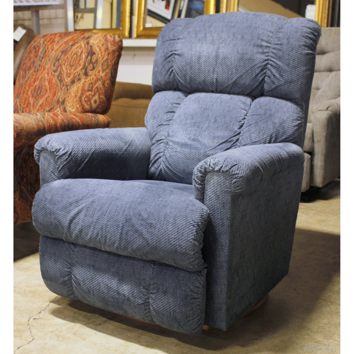 La-Z-Boy Blue Swivel Rocking Recliner