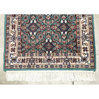 2' 6'' X 8' 1'' Green Wool & Silk Runner Rug