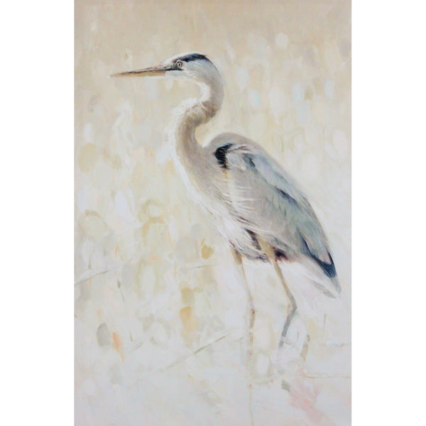 Framed Retouched Print - Left Facing White Heron