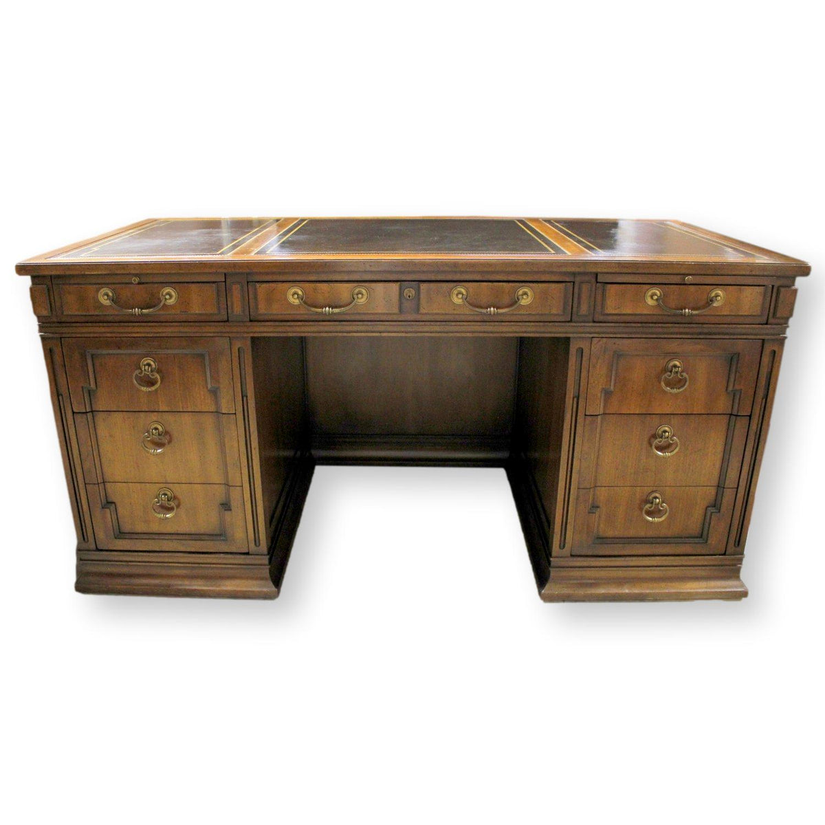 Sligh Leather Top Double Pedestal Desk