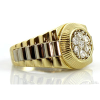 Ultra-Rolex Style Men's .57ctw Diamond 14K Gold Ring