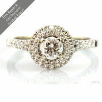 1.06ctw Diamond Double Halo 14K Gold Engagement Ring