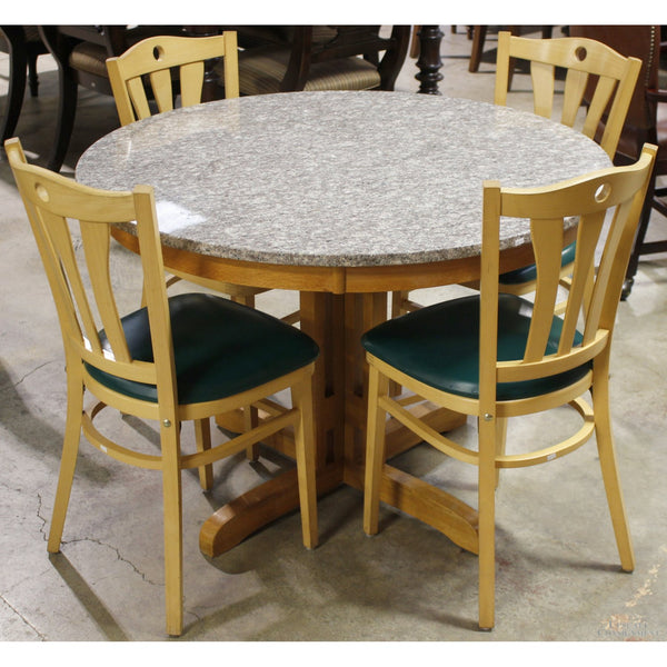 Round Granite Top Dinette w/4 Chairs