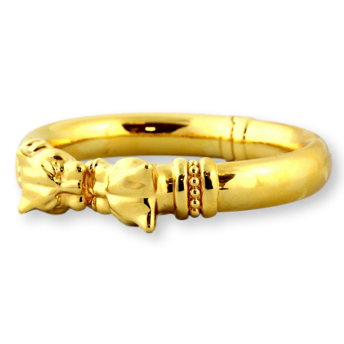 Italian Hinged Panther Bracelet - Durable 18K Gold over Resin