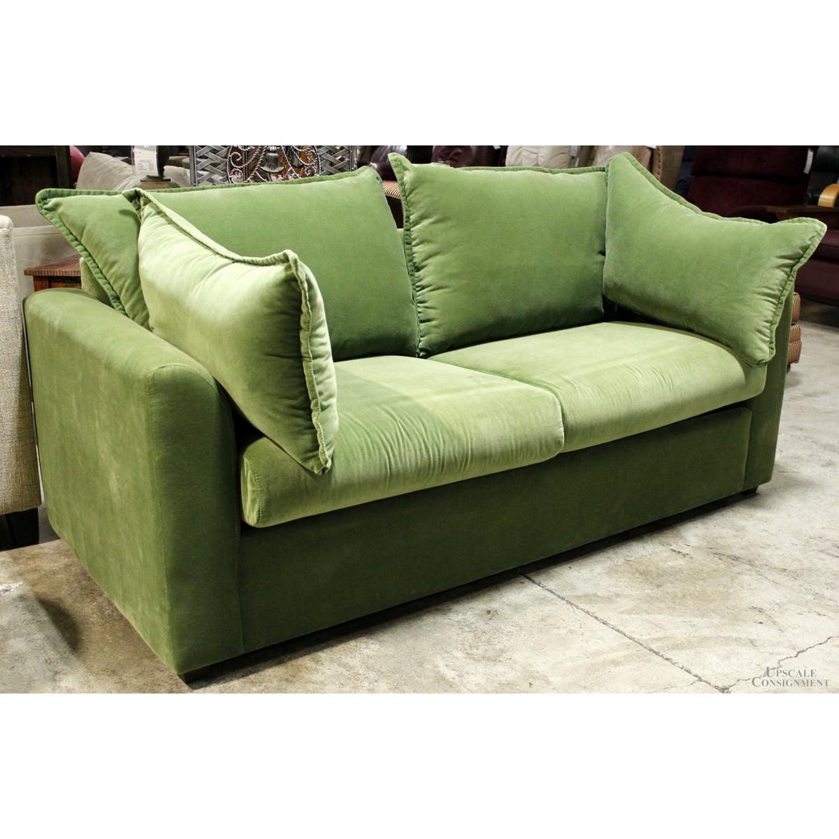 Green Velour Sleeper Sofa