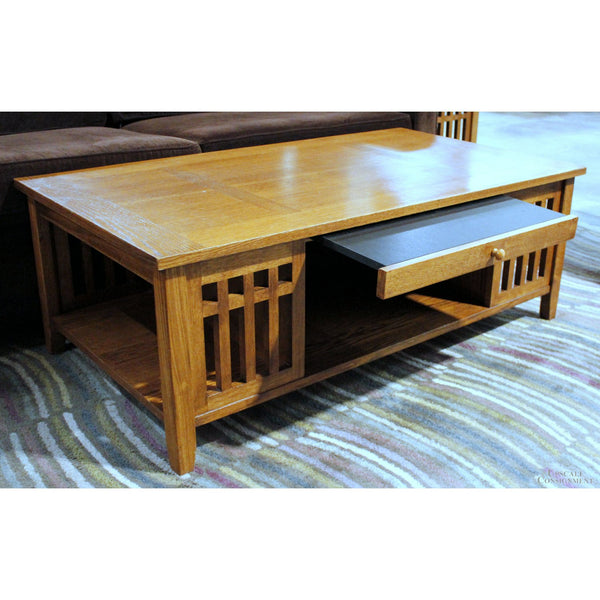 Mission Oak Coffee Table w/Pull-Out Surface