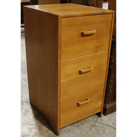 Teak Veneer 3 Drawer File Cabinet