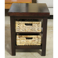 Mahogany End Table w/Basket Drawers