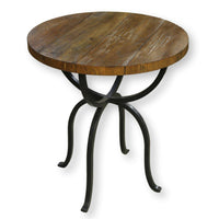 Jonathan Charles Round Wood & Iron End Table