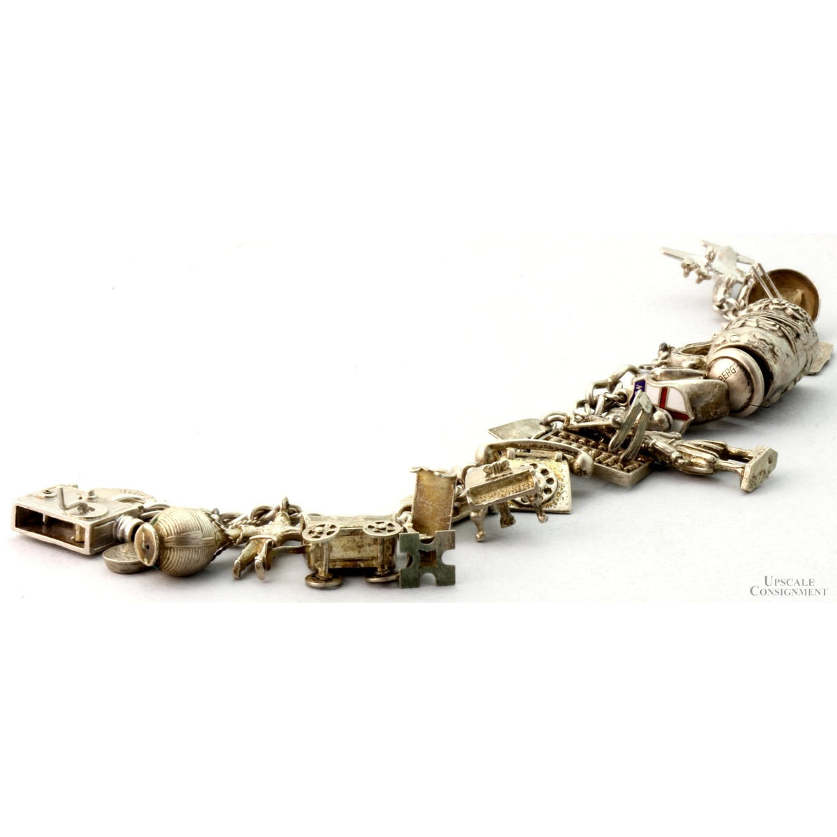 Sterling Silver Charm Bracelet & Mixed Silver-Silver Tone Charms