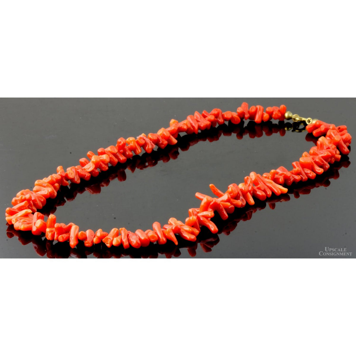 1920s Thick Short Branch Natural Red Coral Necklace