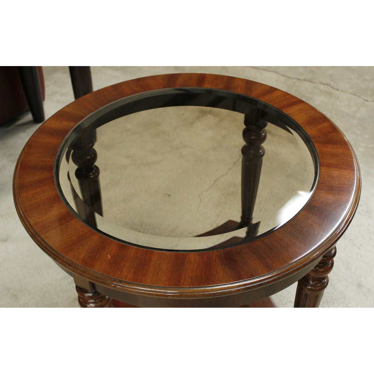 Round Glass Inset End Table