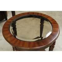Round Glass Inset End Table