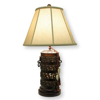 Bronze Asian Motif Table Lamp