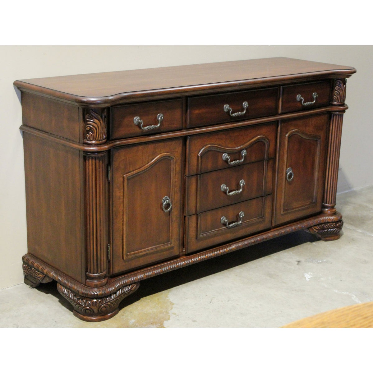 Sideboard w/Columns & Carvings