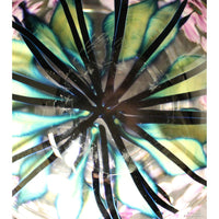 John Lotton Lavender & White Floating Iris Art Glass Bowl