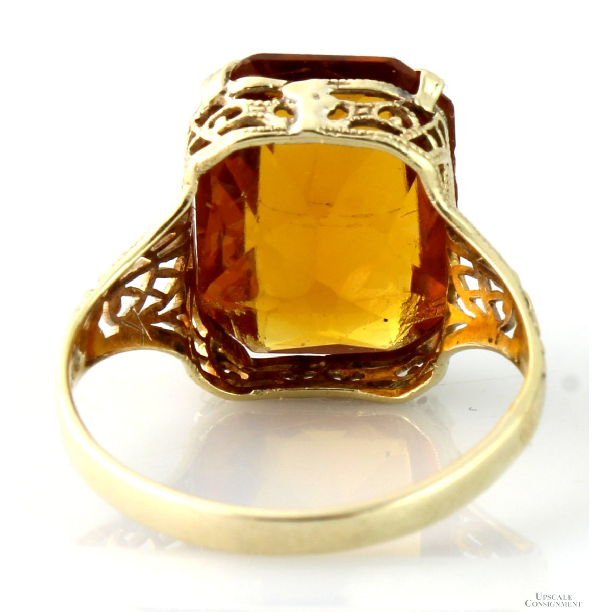 Color-Change Andalusite Art Deco Figree 10K Gold Ring - ~ 4+ carats