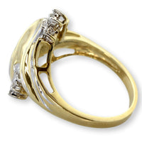 10K Gold .20ctw Diamond Ring | Sculptural Ribbon Design