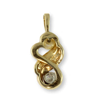 .5ct Diamond & Pearl 14K Yellow Gold Swirl Eternity Pendant