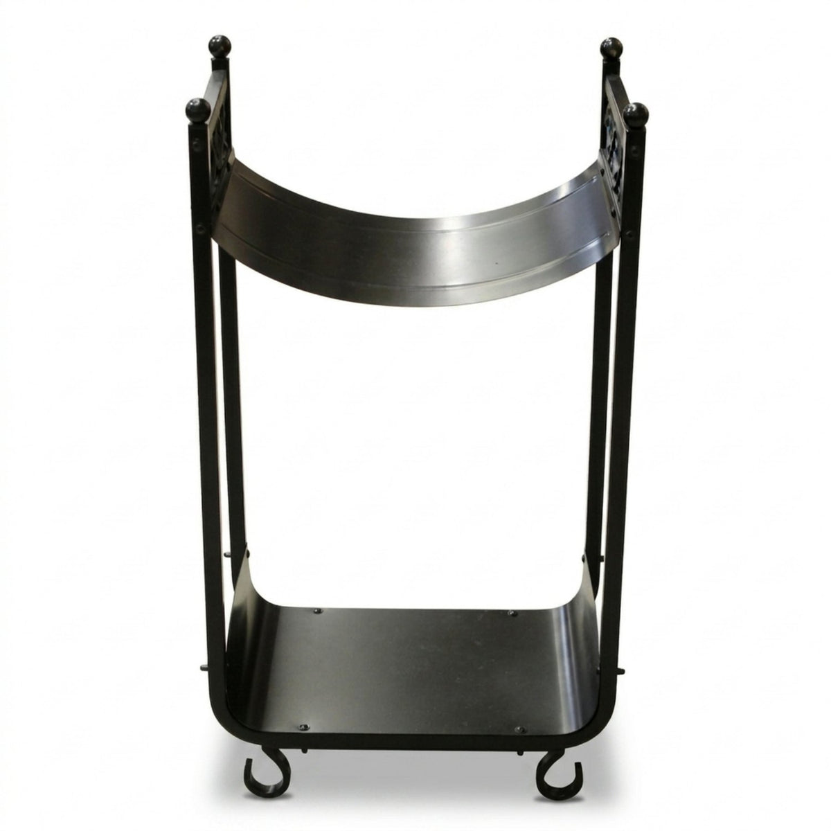 2-Tier Black Metal Log Rack