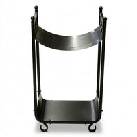 2-Tier Black Metal Log Rack
