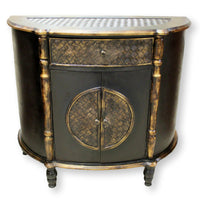 Black & Gold Demilune Cabinet