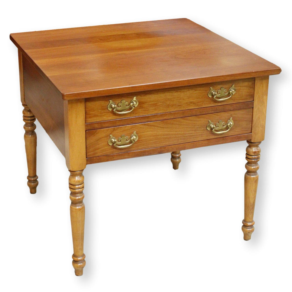 Leopold Stickley Colonial Style 2 Drawer End Table